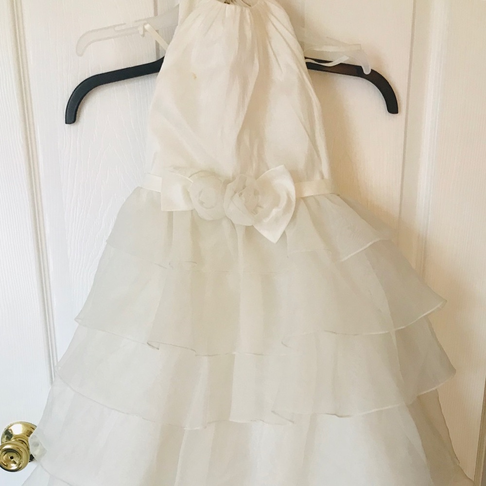 Flower girl ruffled halter dress